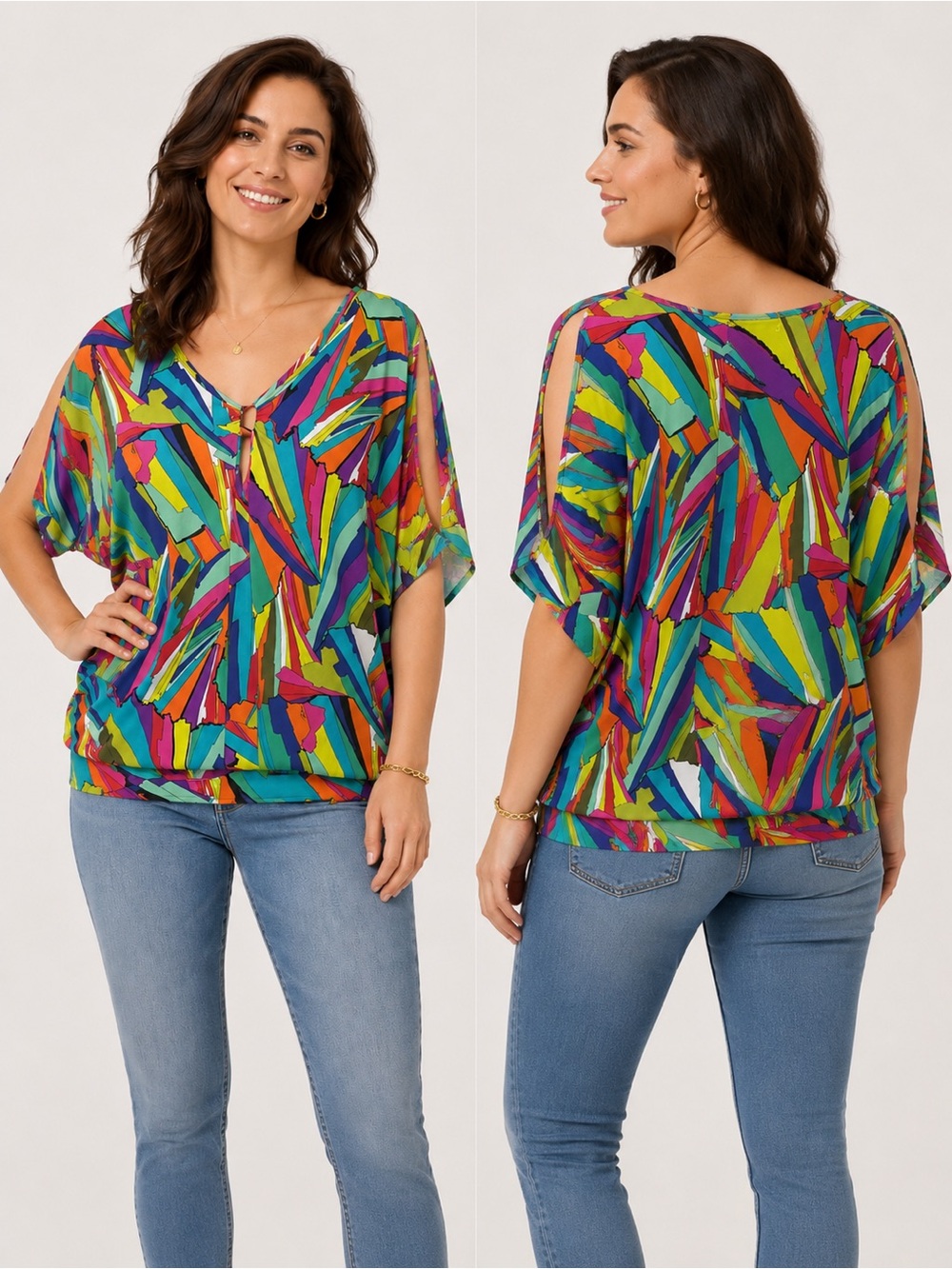 Trina Turk Abstract Print Tunic Top – Size Small